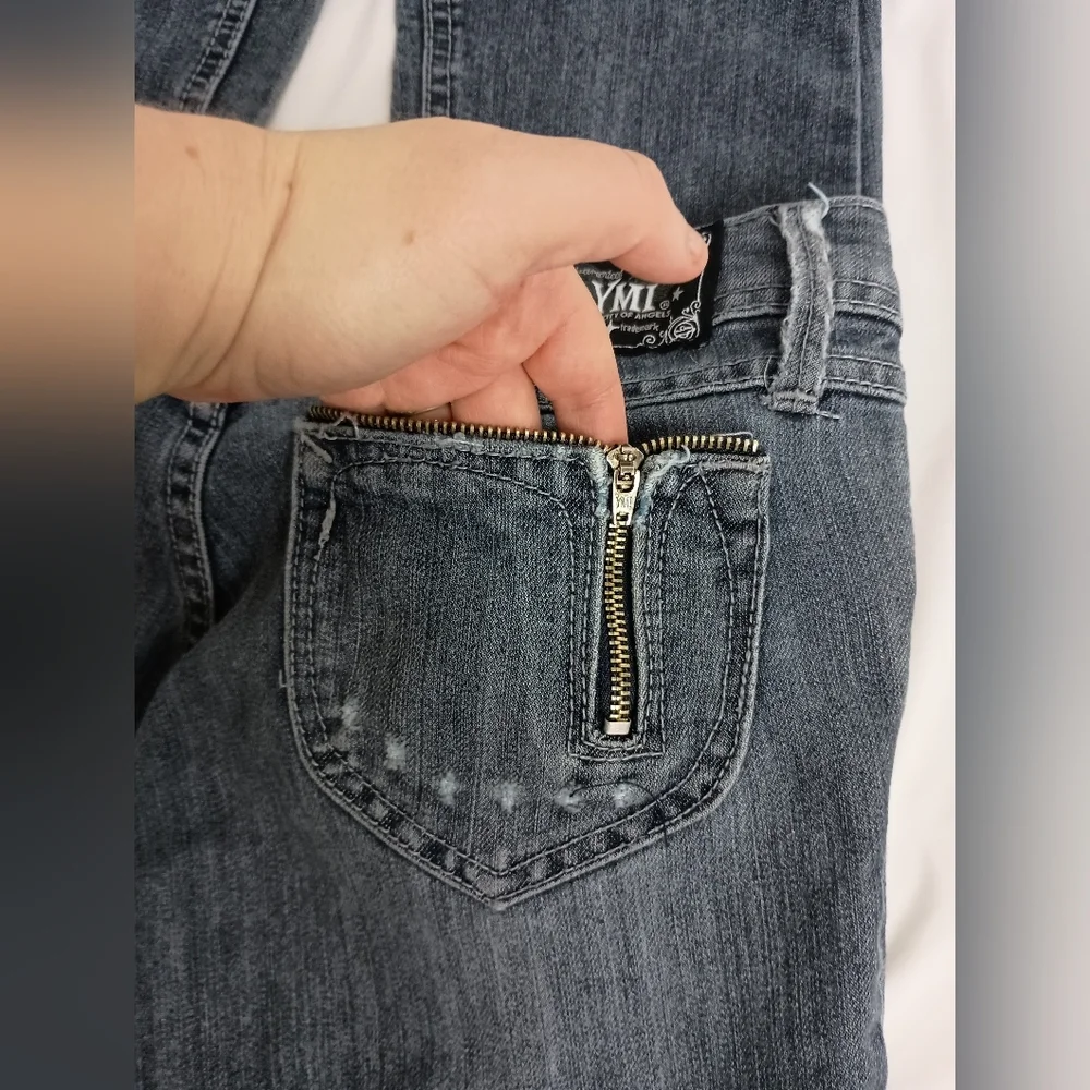 2/$30 Gray Straight Leg YMI Zippered Denim‎ Y2K Jeans(#1,519)